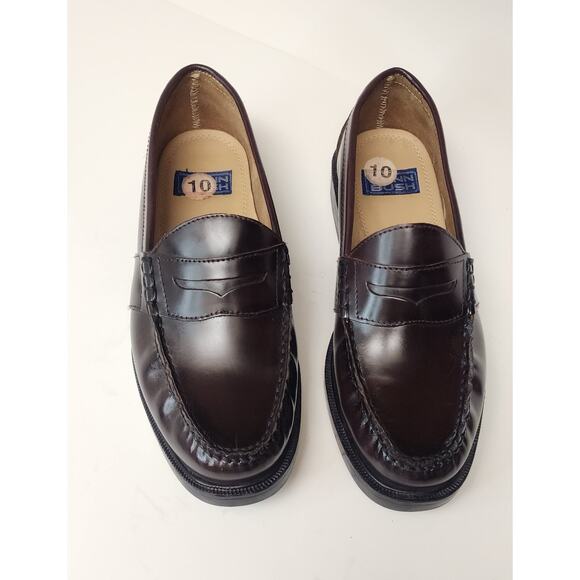 Chaps Loafers Brown Pebble Grain Leather Kiltie Tassel Moc Toe Shoes Size 12M - Picture 1 of 6